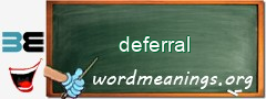 WordMeaning blackboard for deferral